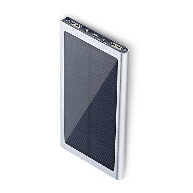鸿伟科 太阳能移动电源超薄超薄时尚简约便携充电宝20000毫安双USB输出苹果三星小米华为手机通用图片