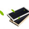 鸿伟科 太阳能移动电源超薄超薄时尚简约便携充电宝20000毫安双USB输出苹果三星小米华为手机通用 太阳能电池-金色
