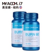 [海外购]GNC(健安喜) BURN60 燃脂公式 快速燃脂肪 更快减脂减肥瘦身纤体胶囊60粒*2瓶 美国原装直邮