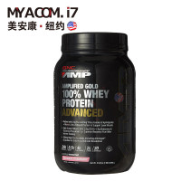 [美国直邮]GNC(健安喜)专业健身AMP黄金蛋白粉 增肌增重健身必备 升级版黄金蛋白质粉 草莓味 美国原装直邮