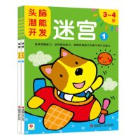 邦臣小红花 宝宝头脑潜能开发全2册3 4岁迷宫 幼儿园宝宝学习启蒙早教书