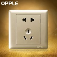 OPPLE欧普照明 86型暗装5孔 金色电源插座二三插 五孔开关插座面板
