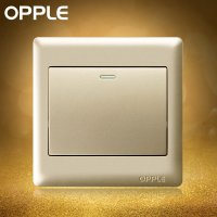 OPPLE欧普照明 86型金色单控单极开关面板 一开单控开关插座面板