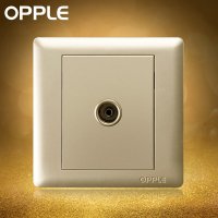 OPPLE欧普照明 86型金色有线电视TV插孔接口 电视插座面板