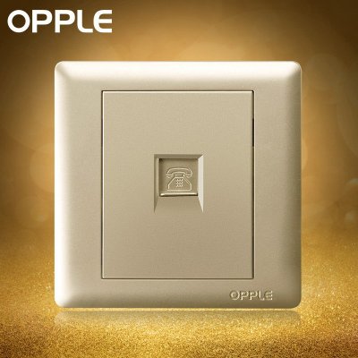 OPPLE欧普照明 86型金色电话线插座接口插孔 电话插座面板