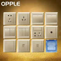 OPPLE欧普照明 86型金色 开关插座面板墙壁电源开关插座套餐全套两室户