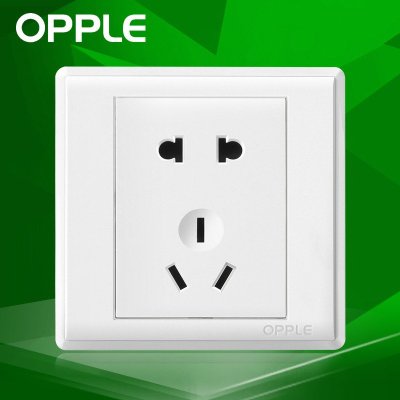 OPPLE欧普照明 86型电工面板墙壁开关插座防漏电安全 五孔