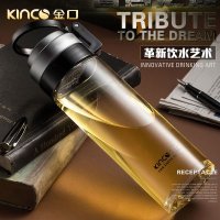 金口单层车载玻璃杯水杯便携大容量泡茶杯子带盖过滤网水晶杯420ml JWB-1003A