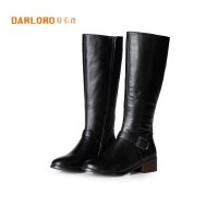 darloro/特乐路2015秋冬新款真牛皮高筒女鞋长靴1575318
