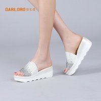 darloro/特乐路2016新款夏季厚底松糕平跟凉拖鞋4636259