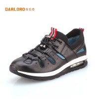 darloro/特乐路系带镂空休闲运动真皮透气男鞋7610978W