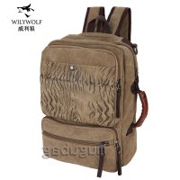 威利狼 2015夏季休闲韩版双肩包男学院风街头背包女书包大容量旅行包潮