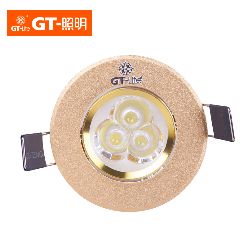 GT-Lite led射灯筒灯3w全套天花灯开孔5-6cm 磨砂银暖白-开孔5-6cm