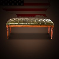 古卡罗 美式乡村床尾凳 全实木床尾凳 美式床头凳 床榻凳 换鞋凳LN101床尾凳