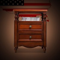 古卡罗 高端实木床头柜 纯实木美式床头柜 床边储物柜子边柜LN103床头柜
