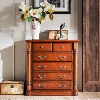 古卡罗 全实木斗柜 美式边柜 储物柜子 卧室杂物柜 玄关柜子LN603斗柜