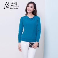 开顺2015冬季新款100%山羊绒衫圆领女式羊绒针织毛衣套衫打底衫