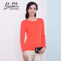 金开顺2015冬季新款100%纯山羊绒衫镂空女士圆领针织衫打底衫毛衣