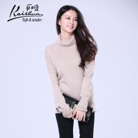 金开顺2015冬季新款100%羊绒衫女士高领宽松毛衣针织衫羊绒套衫