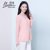 金开顺2015秋季新款100%羊绒衫粉色甜美女 圆领短款针织裙套衫