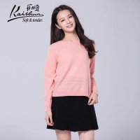 金开顺2015秋季新款100%纯羊毛衫镂空羊毛女毛衣针织衫套衫包邮