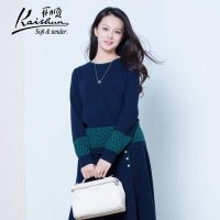 金开顺2015秋季新款100%羊绒衫英伦风格限量版女士短款针织上衣套