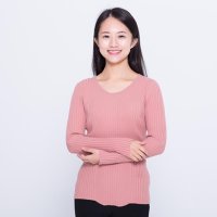 开顺2015冬季纯色螺纹超大弹力女式低圆领针织打底套衫