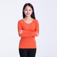 开顺2015冬季纯色编花超大弹力低圆领打底女式针织套衫