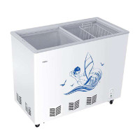 海尔(Haier) FCD-270SE 270升 家用商用冷冻冷藏转换卧式双门冰柜（白色）