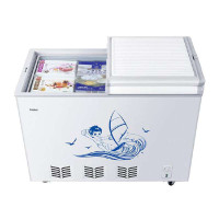 海尔(Haier) FCD-270SE 270升 家用商用冷冻冷藏转换卧式双门冰柜（白色）