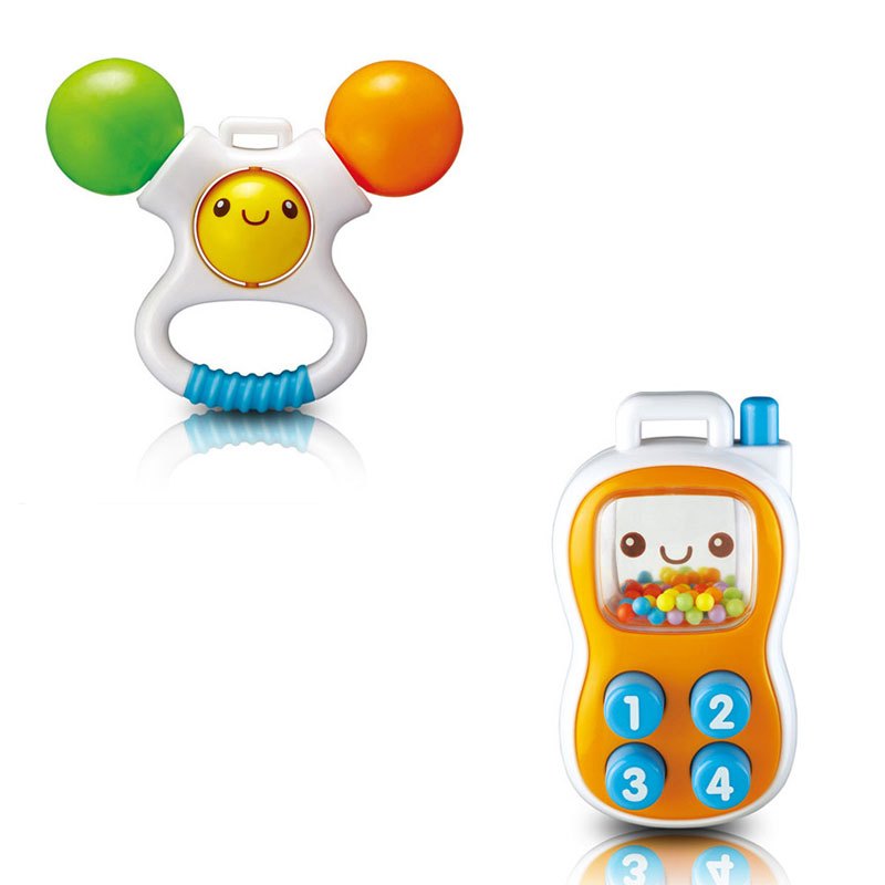 澳贝儿童益智早教玩具促进思维发展3个月以上适用 5只罐装牙胶摇铃463123