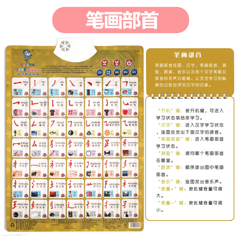 悦乐朵布书\/挂图挂图(笔画部首) 悦乐朵儿童