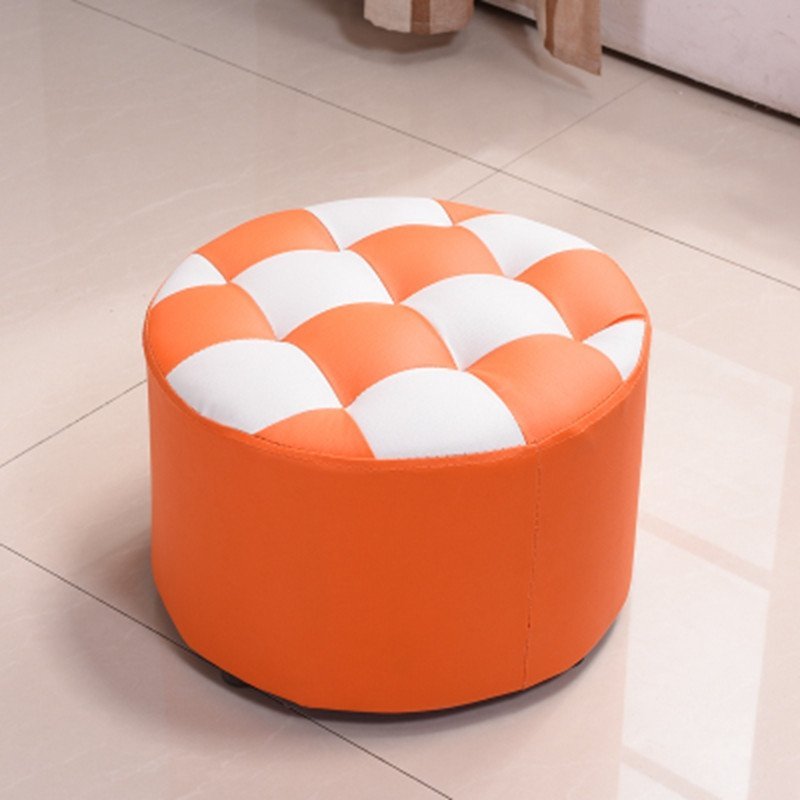 dyuans矮凳子小圆凳沙发卧室客厅茶几凳时尚创意pu皮敦子小板凳换鞋凳