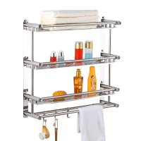 佳家达(JIAJIADA) 免打孔卫生间壁挂 毛巾架洗手间厕所洗漱台收纳架子