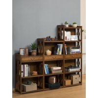 佳家达(JIAJIADA) 中式复古书柜创意组合书架客厅落地带抽屉置物架实木简约现代书架