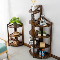 佳家达(JIAJIADA) 复古楠竹转角架仿古色三角架多功能墙角置物架角落架脸盆架子