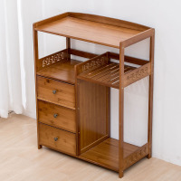 佳家达(JIAJIADA) 楠竹茶水柜茶叶架茶桌边几烧水壶架子大水桶架置物架储物柜