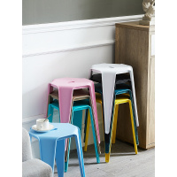 佳家达(JIAJIADA) 塑料凳子加厚彩色板凳简约成人餐桌高凳子家用方圆餐凳创意小椅子