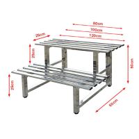 佳家达(JIAJIADA) 书香人嘉 不锈钢阳台花架铁艺阶梯花架落地式多层多肉花架室内室外花盆架 两层长80厘米