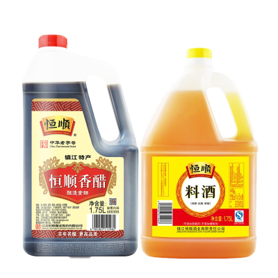 恒顺料酒1.75L+恒顺香醋1.75L家庭装调味品料 组合套装