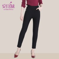 安贝威秋冬新款休闲裤女打底裤高腰修身显瘦大码加绒长裤女小脚裤