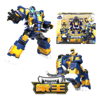 迷你特工队4兽王力量狮王猛兽狂鲨战警机甲儿童玩具男孩变形恐龙x 特工机甲-象王