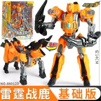 钢铁飞龙3山海神兽录男孩变形玩具恐龙合体金刚2机器人武斗王儿童 基础版-雷霆战鹿