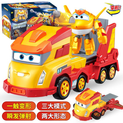 奥迪双钻超级飞侠公仔玩偶儿童玩具变形机器人小飞机全款 金小卡变形卡车套装