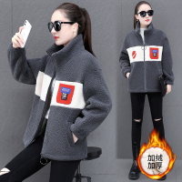 金蔚臻 泰迪绒运动外套女秋冬季2021新款加绒加厚时尚百搭保暖羊羔绒卫衣宽松上衣