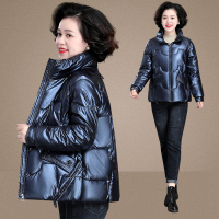 金蔚臻 妈妈冬装外套羽绒棉服冬款中年女装免洗亮面小棉袄中老年人秋冬加厚棉衣