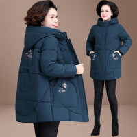 金蔚臻 妈妈冬装羽绒棉服2021新款中老年棉衣女秋冬大码遮肚老人奶奶棉袄外套