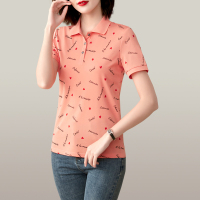 金蔚臻高端品牌t恤女夏短袖2023新款洋气显瘦休闲棉质polo衫中年妈妈上衣翻领体恤衫