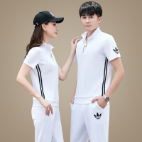 金蔚臻运动套装男士夏季新款短袖两件套韩版男女情侣装休闲运动套装女