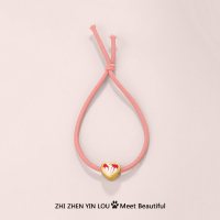 发绳2021年新款爱心999纯银发饰手链两用发饰圈头绳女送女友